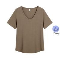 ราคา เสื้อยืดแขนสั้นสาวอวบ อก 38 56 นิ้ว เสื้อยืดคอวี ผ้าร่องเล็ก เนื้อนุ่ม ทิ้งตัว ยืดดีมากๆ 10นิ้ว สีดำ น้ำตาล YPS 164 (19873934336)