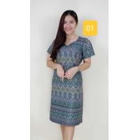 ราคา พร้อมส่ง ชุดเดรสผ้าฝ้าย ชุดเดรสพื้นเมือง ชุดผ้าไทย ชุดผ้าฝ้ายลายขอ ชุดคุณครู ชุดทำงาน ชุดเดรสผู้หญิง (19588470235)