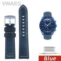 ราคา ดั้งเดิม 20มิลลิเมตรหนังสายสำหรับ Omega นาฬิกา SWATCH MoonSwatch กำไลข้อมือสายนาฬิกาข้อมือหนังวัวย้อนยุคสายนาฬิกาสตรีผู้ชาย (19880402693)