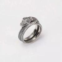 ราคา แหวนงูหัวงูสอง G สีเงินโบราณแหวนใหม่แหวนตาข่ายย้อนยุคสีแดงสด (19747889555)