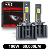 ราคา 80000LM D3S LED ไฟหน้า Canbus D1S D2S D4S D5S D8S D1R D2R D3R D4R D5R D8R 120W LED 5070 CSP Chip 6000K สีขาว12V 24V (21170550732)