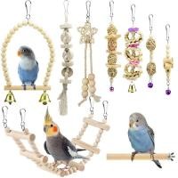 ราคา 9PCS Bird Parrot Swing Toys Chewing Standing Hanging Perch Hammock Climbing Ladder Bird Cage Toys (17770523038)