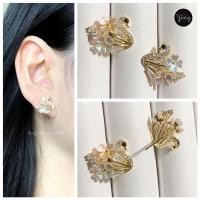 ราคา NEW ต่างหูเพชร CZ เพชรรูปหงส์ ประดับดอกไม้งานเปลือกหอยโฮโลแกรม ก้านเงินแท้ (20044421274)