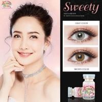 ราคา คอนแทคเลนส์ ค่าสายตา 100 สีเทา ยี่ห้อ Sweety Plus (19434882817)