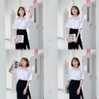 ราคา เสื้อเชิ้ตนักศึกษา แขนสั้น ผ้าไมโคร ผ้านิ่มขาวนวล ขาวโอโม่ เสื้อนักศึกษาหญิง (18666653601)