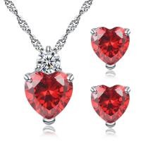 ราคา Ollecc ต่างหูสร้อยคอสำหรับเจ้าสาว1ชุดจี้รูปหัวใจพลอยเทียมประกายชุดเครื่องประดับติดทนนานสำหรับงานแต่งงานเจ้าสาวสร้อยคอต่างหู (20511686906)