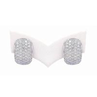 ราคา Lucky Gems ต่างหูห่วงเพชร กระจุกใหญ่ เงินแท้92 5 เพชร CZ เกรด Premium เล่นไฟดี ชุบทองคำขาว LKER117 (18804093373)