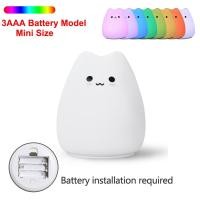 ราคา ไฟ LED กลางคืนสำหรับเด็กเด็กทารกซิลิโคนสัมผัส Sensor 7สีการ์ตูน Cat Sleeping โคมไฟของตกแต่งห้องนอนในบ้าน (21170220168)