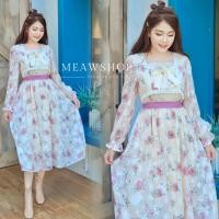 ราคา S 2XL เดรสแขนยาวสไตล์วินเทจ เนื้อผ้าชีฟองพิมพ์ลาย3D เดรสลูกไม้ เดรสลายดอก เดรสยาว เดรสสีครีม ชุดเพื่อนเจ้าสาว ชุดไปทะเล ชุดออกงาน ชุดไปงาน งานป้าย Patcha (20736823357)