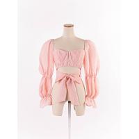 ราคา misty mynx เสื้อครอปแขนยาว สายผูกโบว์ ซิปหลัง ป้ายแบรนดฺ์ระบุไซส์ XS Preloved (20662293486)