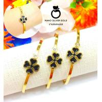 ราคา กำไล s56 กำไลสแตนเลส เคลือบทอง ขัดเงา กำไลชิคๆ ทองไมครอน กำไลเงิน กำไลนาค (21064687242)