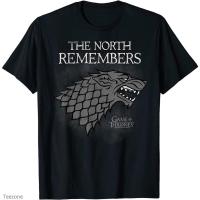 ราคา ย้อนยุคเสื้อยืดคอกลม แขนสั้น ผ้าฝ้าย พิมพ์ลาย Game Of Thrones Stark The North Remembers แฟชั่นฤดูร้อน สําหรับผู้ชายS 5XLS 5XL (18073794716)