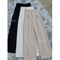 ราคา กางเกงเอวสูงจีบทวิสหน้าแต่งขอบเอวเล็ก มีกระเป๋าข้าง (12661131727)