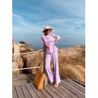 ราคา 1006 set blouse with tie side pants เซ็ตเสื้อทรง blouse แขนยาว ผูกข้าง มาคู่กับกางเกงเอวสูงขายาว (9988511068)