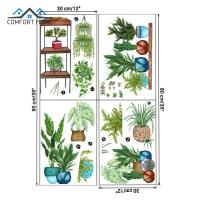 ราคา 2ชิ้นสติ๊กเกอร์ติดผนังมีกาวในตัวพืชสีเขียวกระถางแคคตัสตกแต่งห้องนอนสำหรับห้องนั่งเล่นโปสเตอร์จิตรกรรมฝาผนัง (18429715669)