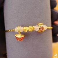 ราคา ข้อมือปี่เซียะแพนโดร่า เกลียวทองเหลือง น้ำหนักทอง 0 1 0 15 กรัม ทองคำแท้ 99 99 24K ยาว 15 18 cm ปรับได้ (7527379258)