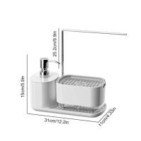 ราคา เครื่องจ่ายสบู่เหลวแบบอัตโนมัติขวดกดสบู่กล่องเก็บแปรงฟองน้ำเครื่องจ่ายสบู่แบบกดเองอุปกรณ์ในห้องครัว (20599764110)