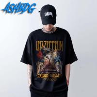 ราคา เสื้อยืดวงดนตรีเสื้อยืดคอกลมcrew neckเสื้อยืด มีไฟ Led ลาย Zeppelin Srway to Heaven สไตล์วินเทจ ขนาดใหญ่S 4XLall size (20660482478)