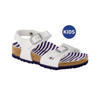 ราคา Birkenstock รองเท้าแตะรัดส้น เด็กผู้หญิง รุ่น Rio สี Nautical Stripes White 1012717 regular (19042473820)