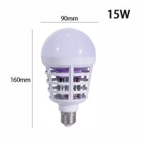 ราคา สต๊อกพร้อม กำจัดยุง100 ประสิทธิภาพแสงคงทนใช้งานง่ายโคมไฟที่ช็อตแมลง LED หลอดไฟ LED 220V 12W 15W ตัวไล่แมลงยุง E27โคมไฟแมลงยุงแมลงวันฆ่า (20241440559)