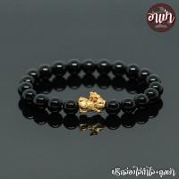 ราคา อาเป่า หินนิลดำ หินแบล๊คโอนิกซ์ Onyx ขนาด 8 มิล ประดับเบบี้ปี่เซียะ เงินแท้ 92 5 ชุปทอง ปี่เซี๊ยะเบบี้ ปี่เซียะเด็ก คัดหิน หินนิลกาฬ (1399904773)