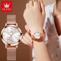ราคา OLEVS เข็มขัดแฟชั่นนาฬิกาผู้หญิงใหม่5530นาฬิกาควอตซ์ผู้หญิงเข็มขัดตาข่ายมีเสียงระเบิด (20978292156)