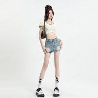 ราคา naimo กระโปรงยีนส์สั้นสไตล์เมืองหลวง สีเขียว (19460160193)