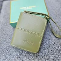 ราคา กระเป๋าสตางค์ใบสั้น ซิปรอบ ขนาดเล็กกะทัดรัด ด้านในสีแดง พร้อมกล่อง หนังPU (21232134523)