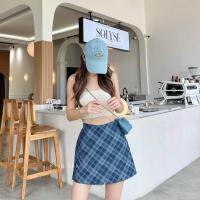 ราคา New กางเกงกระโปรง ยีนส์ทอลายสก็อต ซิปหลัง (20938697317)