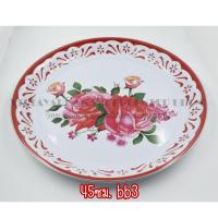 ราคา ถาดเคลือบ ถาดเคลือบลายดอก ขอบเงิน ขนาด40 45 50 ซม (17888437258)