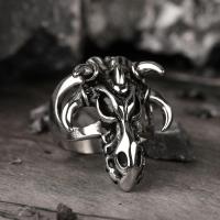ราคา แหวนราศีเมษสแตนเลสแหวนเหล็กไทเทเนียมหัวแตรแพะสำหรับผู้ชายเครื่องเพชรพลอยสัตว์สไตล์พังก์สำหรับนักขี่จักรยานที่มีเอกลักษณ์โดดเด่น (19494023669)