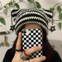 ราคา Cat Ear Hat Knitted Hat Cold Winter Presents Students Hat Stripe Pattern Hat Crochet Hat Handmade Hat (20334002160)
