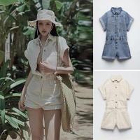 ราคา พร้อมส่ง จั๊มสูทขาสั้น ผ้ายีนส์อย่างดี กระดุมหน้า งานนำเข้า สวยมาก (18294232183)