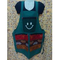 ราคา ผ้ากันเปื้อนยิ้ม ผ้ากันเปื้อนสกรีนยิ้ม ปะลาย ขนาดกลาง 3กระเป๋า3ซิป (21101777489)