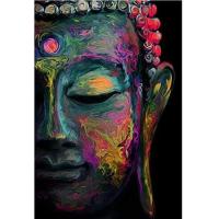 ราคา Faicai ศิลปะพิมพ์ศิลปะกำแพงพระพุทธรูปที่มีสีสันภาพภาพวาดผ้าใบใบหน้าพระพุทธรูปสีน้ำเงินม่วงแดงสีเหลืองพิมพ์ Hd ภาพวาดสีน้ำมันของชาวพุทธไทยนามธรรมบ้าน (12437808423)