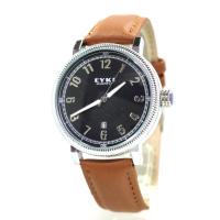 ราคา ใหม่ล่าสุด นาฬิกาผู้ชาย EYKI เรือนเลส สายหนังแท้ ระบบQuartz วันที่ กันน้ำ คลาสสิค สไตล์ใหม่ โดดเด่น หรูหรา ส่งเร็ว ส่งไว (21295212962)