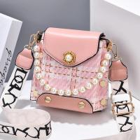 ราคา Mini Studded ตกแต่ง Crossbody กระเป๋าผู้หญิงลาย Crossbody กระเป๋าไข่มุกปลอม Handle Flap กระเป๋า (21170314487)