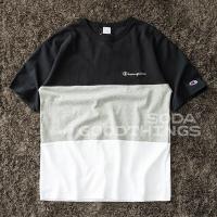 ราคา เสื้อโซดาจุดแชมเปี้ยน CHAMPION Day ลายทาง C3 P340โลโก้ปักแขนลำลองขาสั้นเสื้อยืดของแท้ (19282842429)