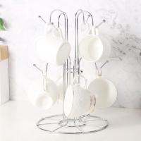 ราคา Water Mug Drying Rack with 8 Cup Hooks Dryer Holder Kitchen Glass Draining Organizer Home kitchen Storage Rack (19348004886)