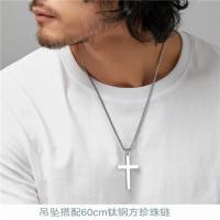 ราคา 925 Pure Silver Cross Men s Necklace Large Sterling Pendant Simple Tide nd Lettering Boyfriend Birthday Gift1 (16525707412)