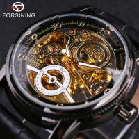 ราคา forsining Mens Fashion Casual Skeleton Automatic Mechanical Watch QYUE (19732618399)
