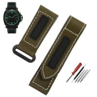 ราคา Quality Nylon Canvas Leather Watch Strap For Panerai Watchband PAM01118 PAM01119 Wrist Band Bracelet Accessories 24mm (19628617131)