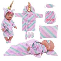 ราคา Pink Doll Clothes Pajamas Sleeping Bag Shoes Suitcase For 18Inch American Doll Girls 43Cm Reborn Baby Dolls Accessories Kids Toy (20491950467)