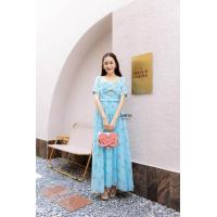 ราคา เดรสลายดอกไม้สีฟ้ายาว (21081508222)
