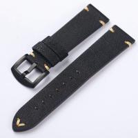 ราคา Handmade black camel leather old watch strap style 18 20 22MM suitable for Water Ghost Helmsman Laonan genuine leather watch chain JYUE (20468839089)