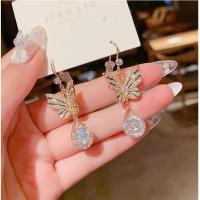 ราคา Gift For Women Hook Dangle Earrings Butterfly Drop Earrings Zircon Jewelry Fashion Earrings For Women (20333974067)