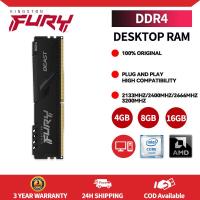 ราคา DDR4เมมโมรี่ Kingston Fury Beast RAM 4GB 8GB 16GB หน่วยความจำสำหรับเดสก์ท็อป2133MHz 2400MHz 2666MHz 3200MHz DIMM 288Pin หน่วยความจำเกมส์ PC 1 2V (20744916835)