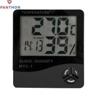 ราคา PANTHON เครื่องวัดความชื้นในเครื่องวัดอุณหภูมิแบบดิจิตอล HTC 1พร้อมฟังก์ชันนาฬิกา ปลุก ปฏิทินเครื่องวัดอุณหภูมิภายในเครื่องวัดความชื้นของอากาศขาตตั้งเดสก์ท็อปหน้าจอขนาดใหญ่และติดผนัง (18675714195)