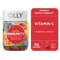 ราคา OLLY Kids Immunity Gummy Supplement with Wellmune and Elderberry Cherry Berry 50 Ct (21194081555)