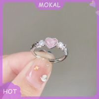 ราคา MOKA01 แหวนสีเงินสีชมพูหัวใจโอปอลสร้างสรรค์แหวนนิ้วแนววินเทจสวยงามน่ารักแหวนพังค์สำหรับผู้หญิงเครื่องประดับที่มีเสน่ห์ (20122416317)